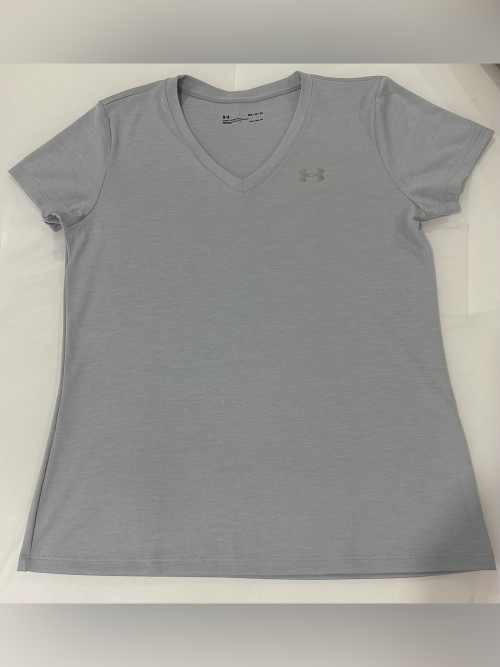 Under Armour Women's Heatgear Loose V-Neck Shirt Medium Gray Top